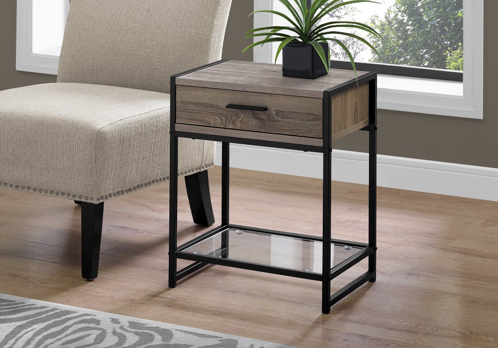 112562094 Industrial Taupe One Drawer Accent Table sku 112562094