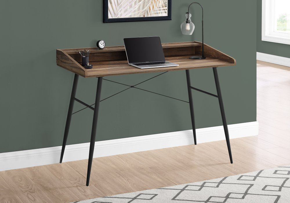 112562360 Mid-Century Modern 48 Inch Brown Computer Desk sku 112562360