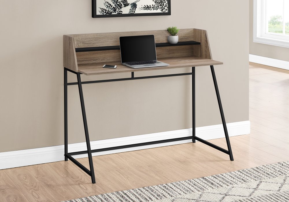 112562388 Mid-Century Modern 48 Taupe Computer Desk sku 112562388