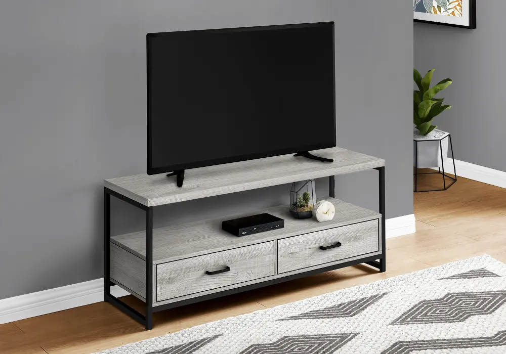 Contemporary 48 Inch Grey TV Stand-1