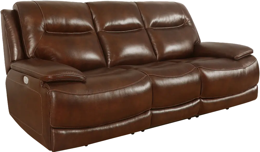 Colossus Brown Leather Power Reclining Sofa-1