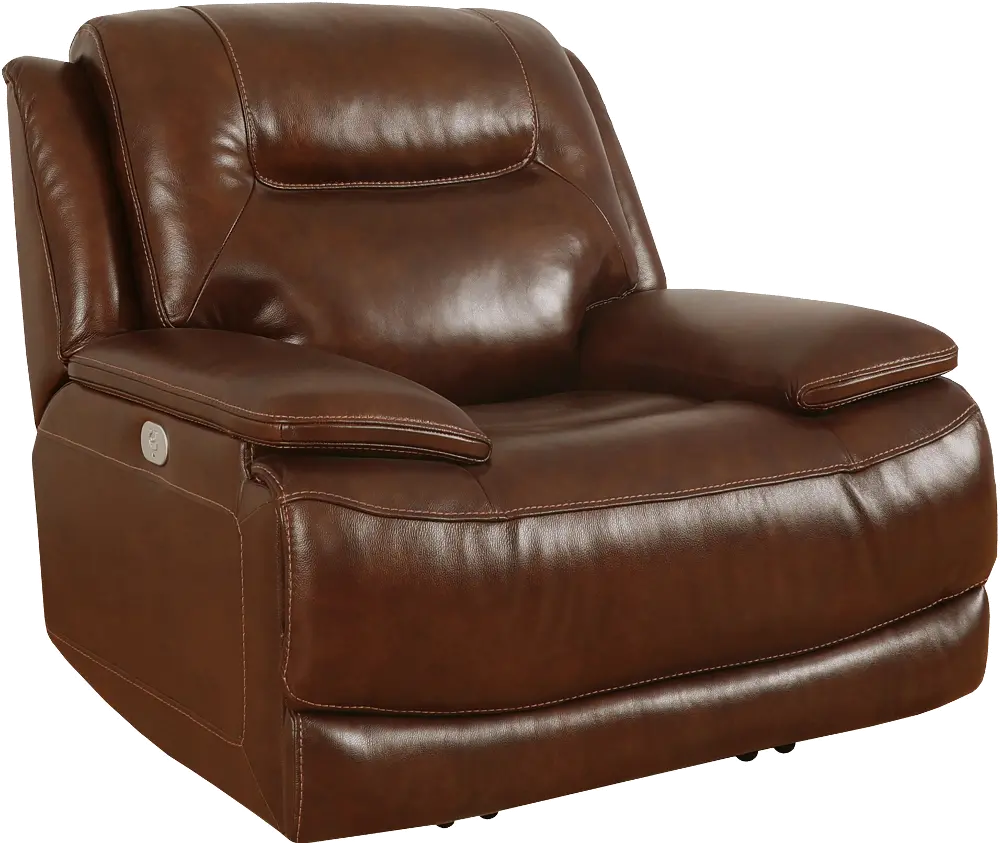 Colossus Brown Leather Power Recliner-1
