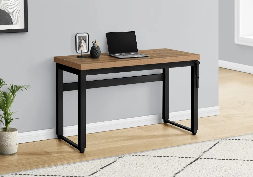 Contemporary 48 Inch Reclaimed Wood Adjustable Height Computer Desk-1