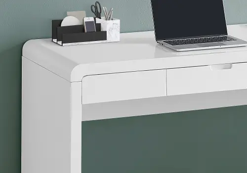 Modern 48 Inch Glossy White Computer Desk