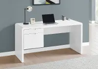 Modern 72 Inch Glossy White Computer L-Desk | RC Willey