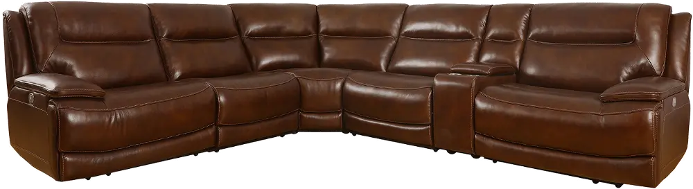 Colossus Brown 6 Piece Power Reclining Sectional-1