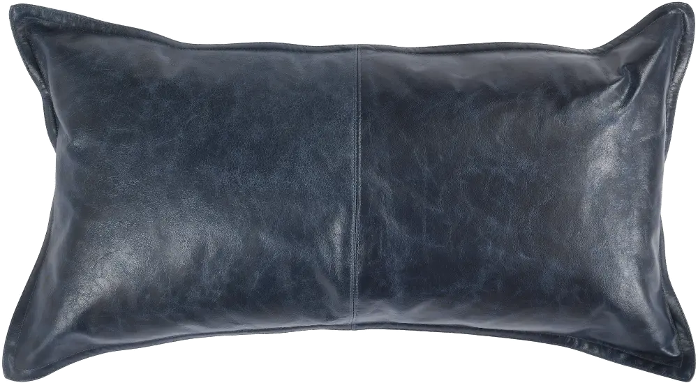 Naval Nightfall Blue Leather Lumbar Pillow-1