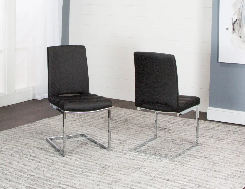 Dyane Black Upholstered Dining Room Chair-1