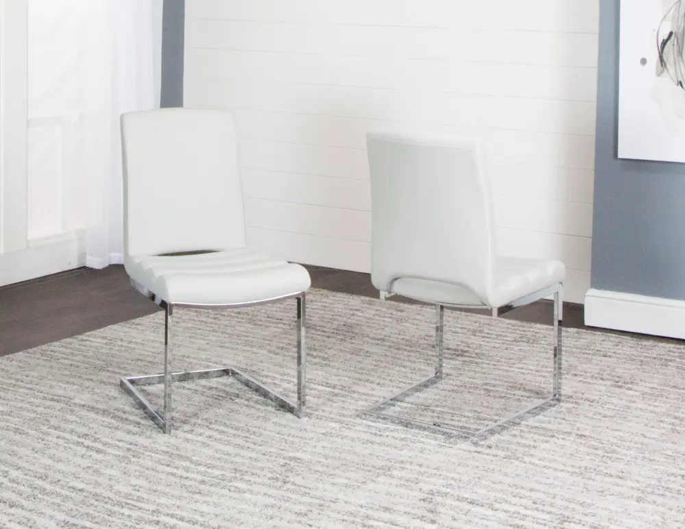 Dyane White Upholstered Dining Room Chair-1
