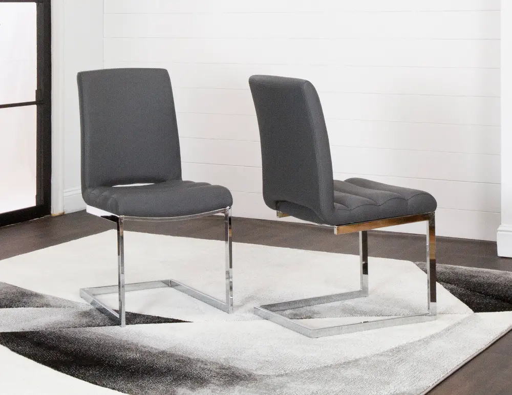 Dyane Gray Upholstered Dining Room Chair-1