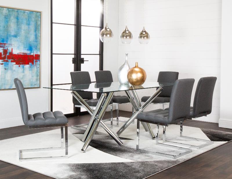 Dyane Chrome And Gray 5 Piece Dining, Wayfair Com Dining Table And Chairs