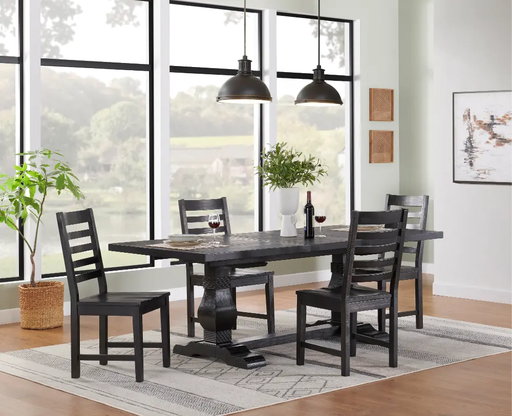 Onyx Black 5 Piece Dining Room Set-1