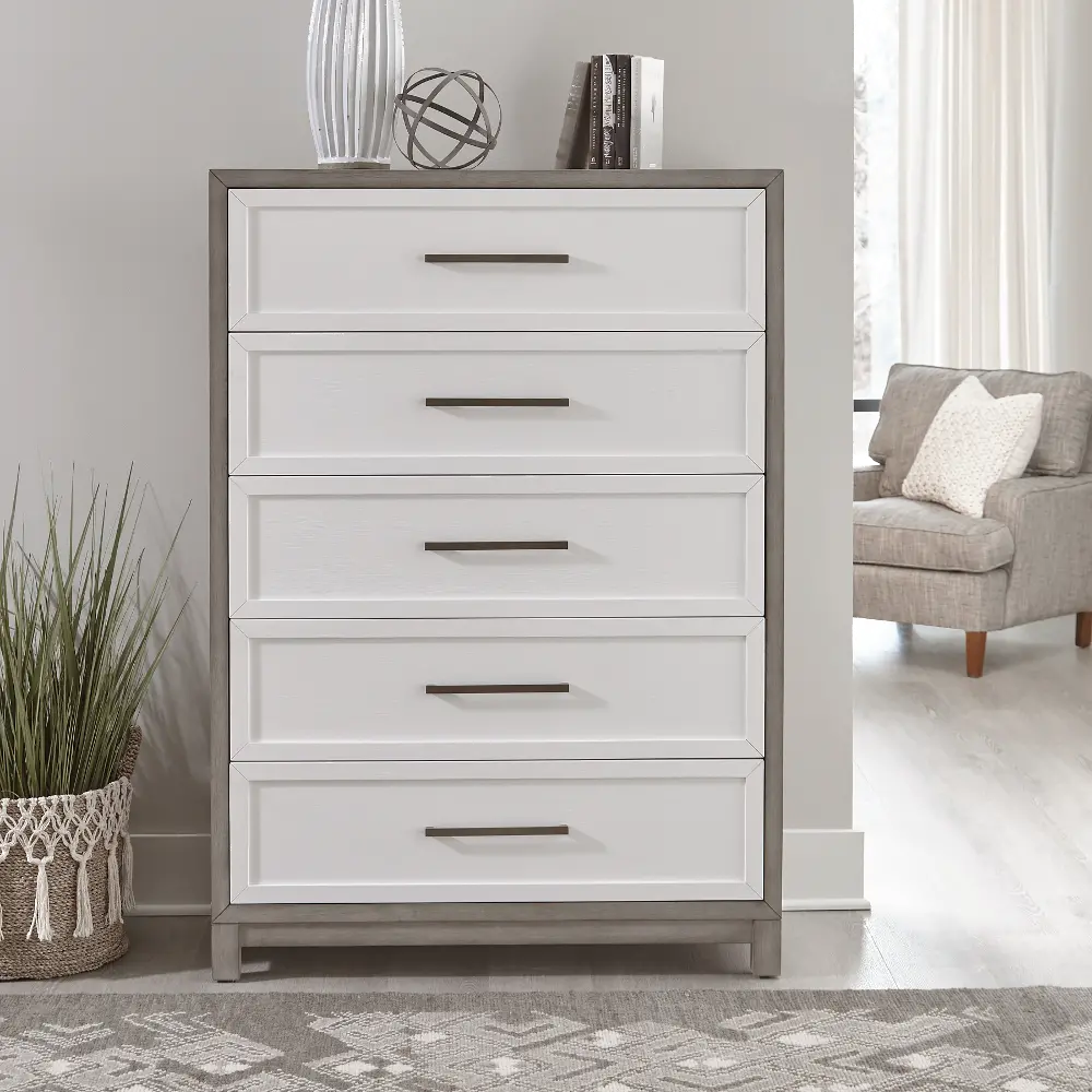 Palmetto Heights White and Gray Chest of Drawers-1