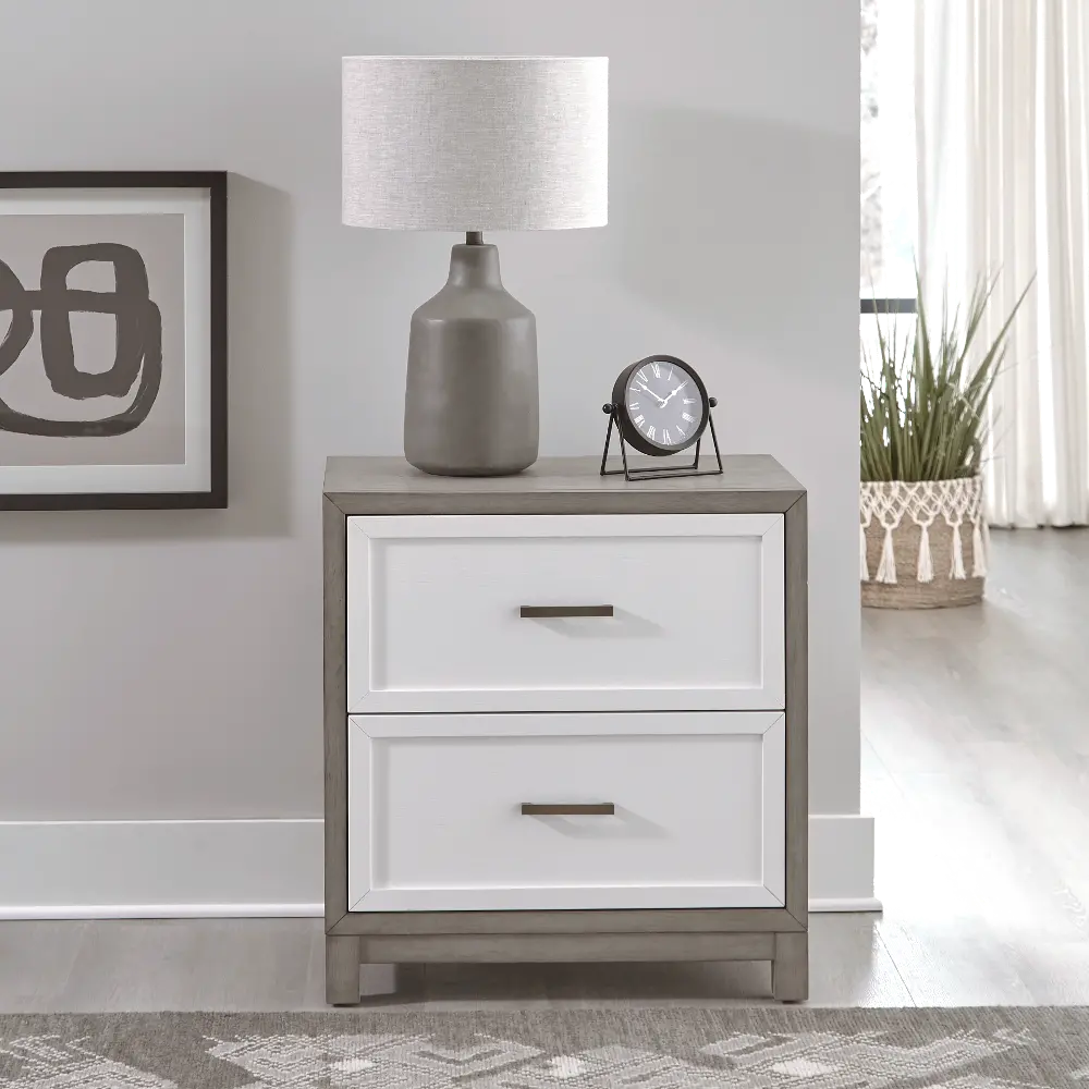 Palmetto Heights White and Gray Nightstand-1