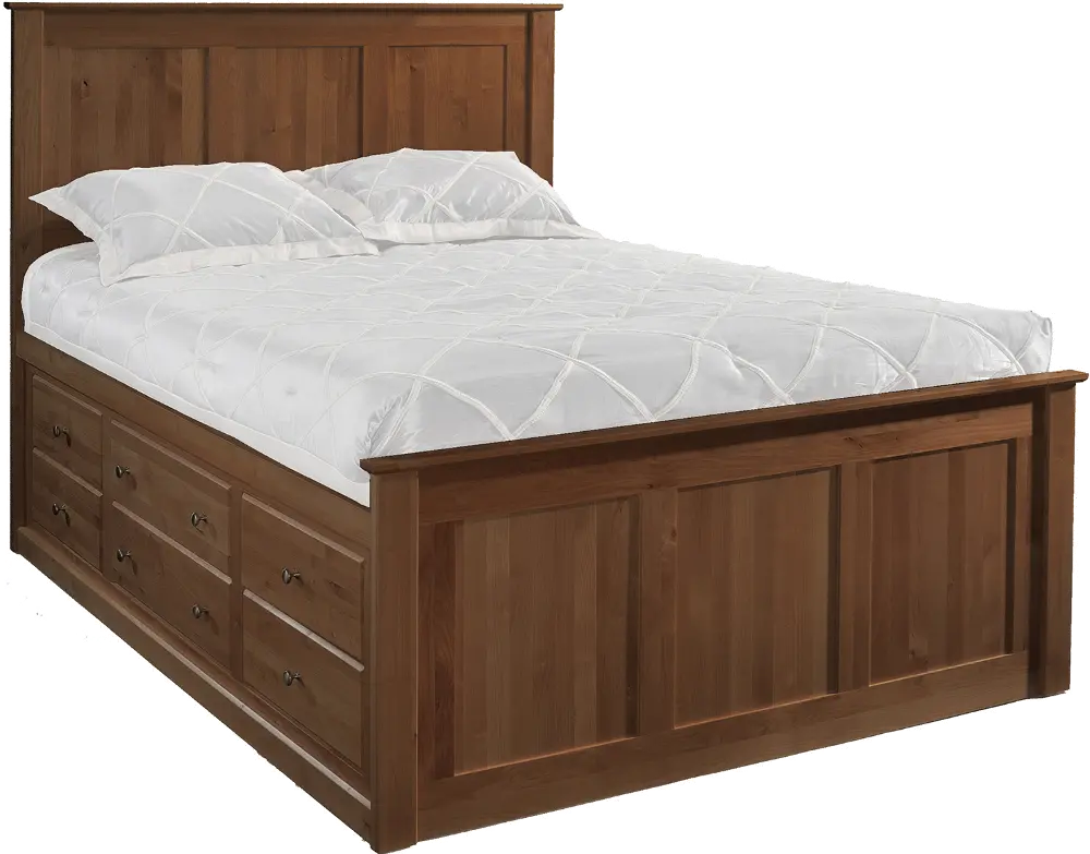Shaker Brown Queen Storage Bed-1