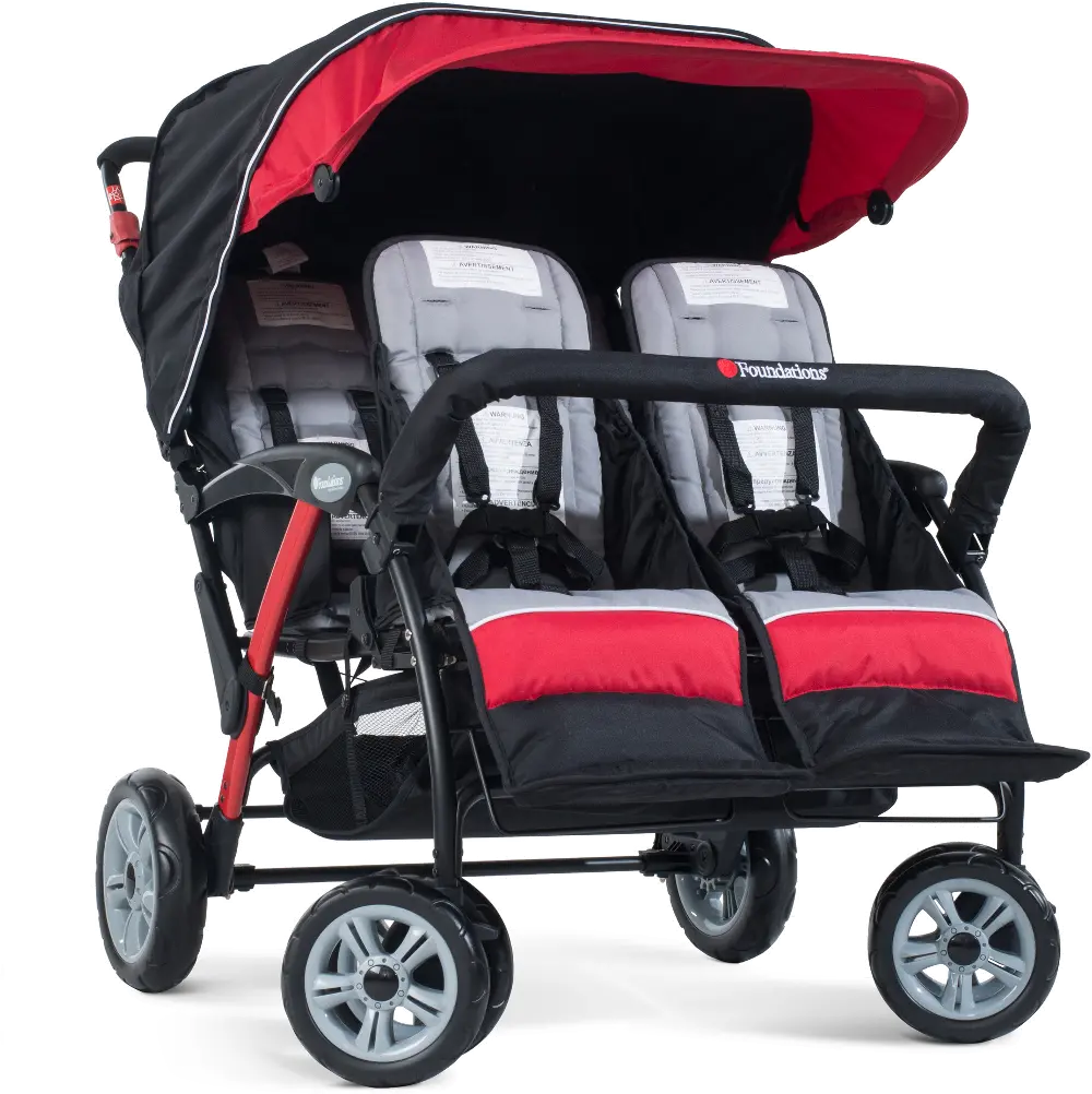 4141079 Quad Sport Red 4-Passenger Stroller-1