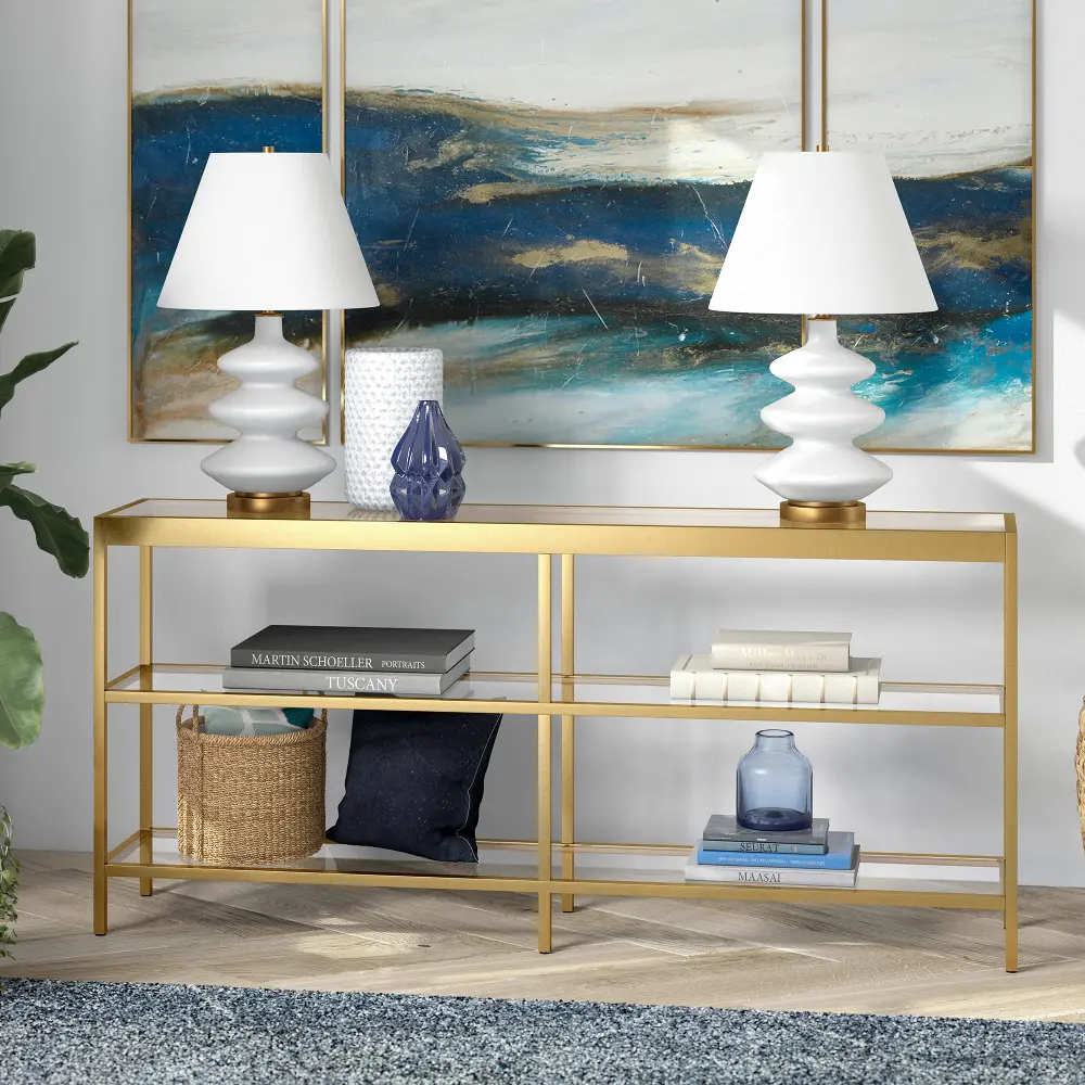 Alexis 64  Brass Console Table-1