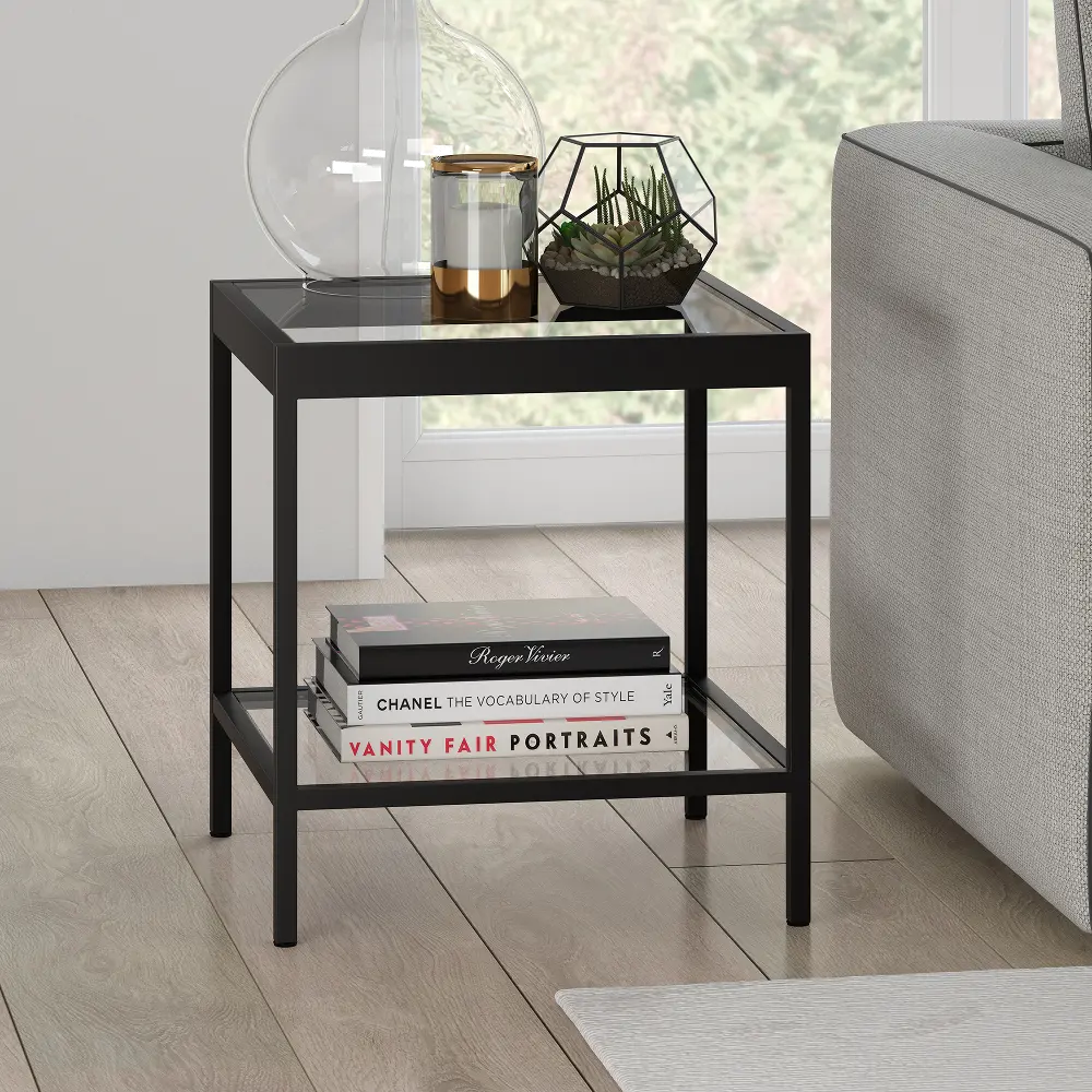 Alexis Modern Blackened Bronze End Table-1