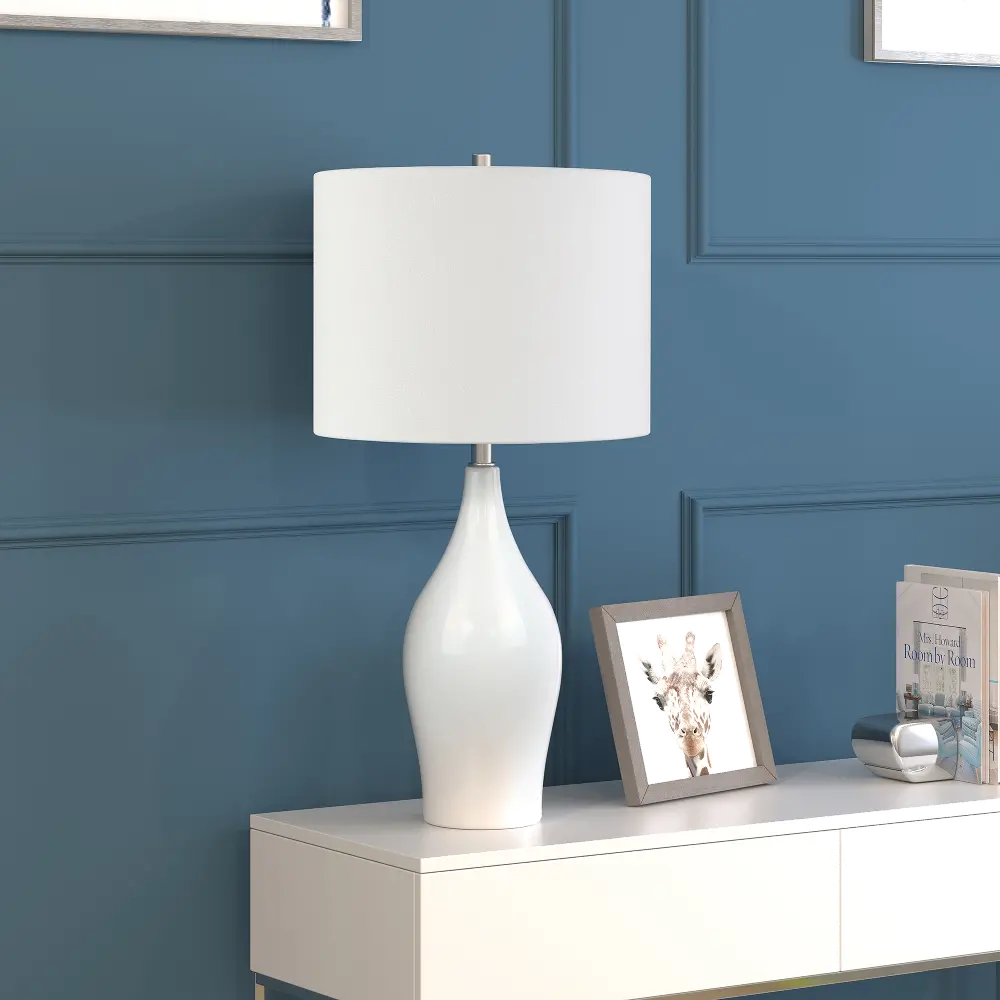 Bella Glam White Porcelain Table Lamp-1