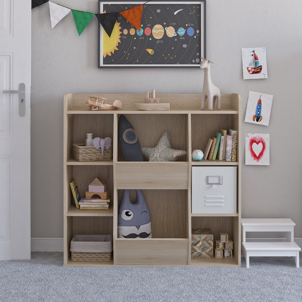 Tyler Kids Blonde Oak Toy Storage Bookcase