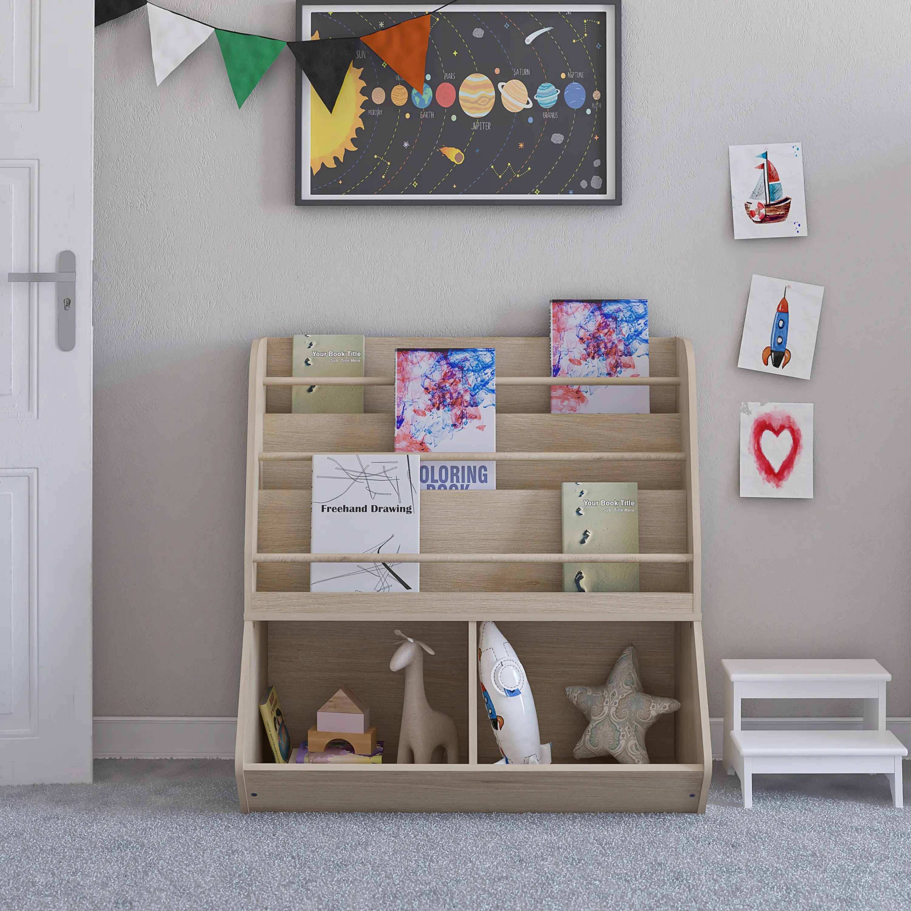 Tyler Oak Kids Book and Toy Storage