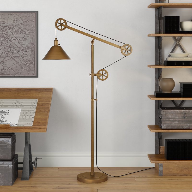 Descartes Industrial Antique Brass, Hudson Industrial Floor Lamp Replacement Shader