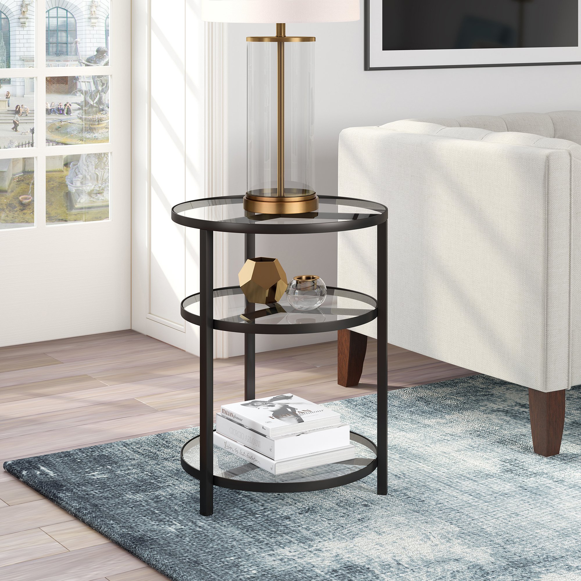 Helena Modern Blackened Bronze Side Table | RC Willey