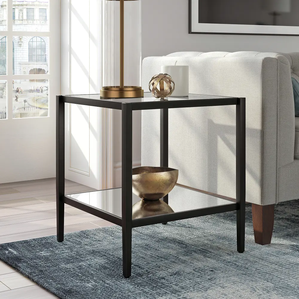Hera Modern Blackened Bronze Side Table-1
