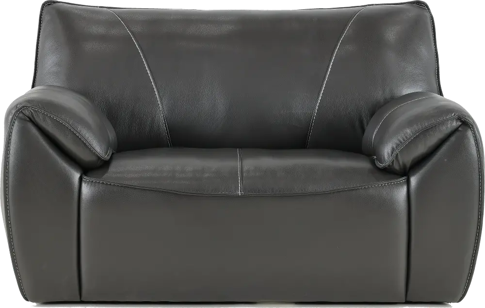 Caesar Charcoal Leather Chair-1
