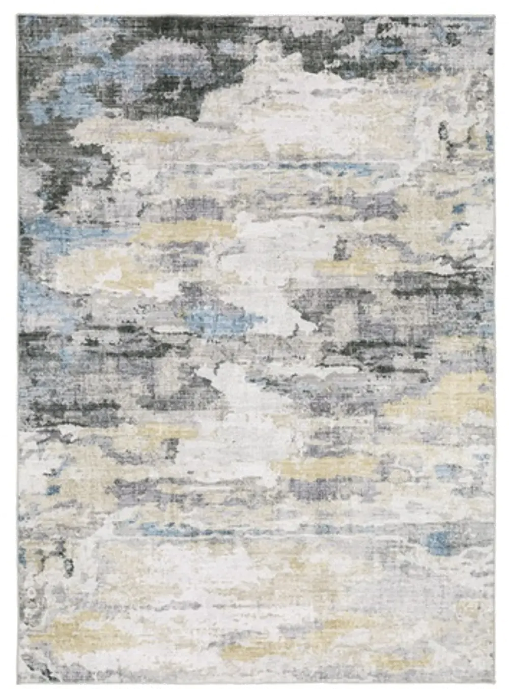 Malibu 5 x 7 Gray Abstract Washable Area Rug-1