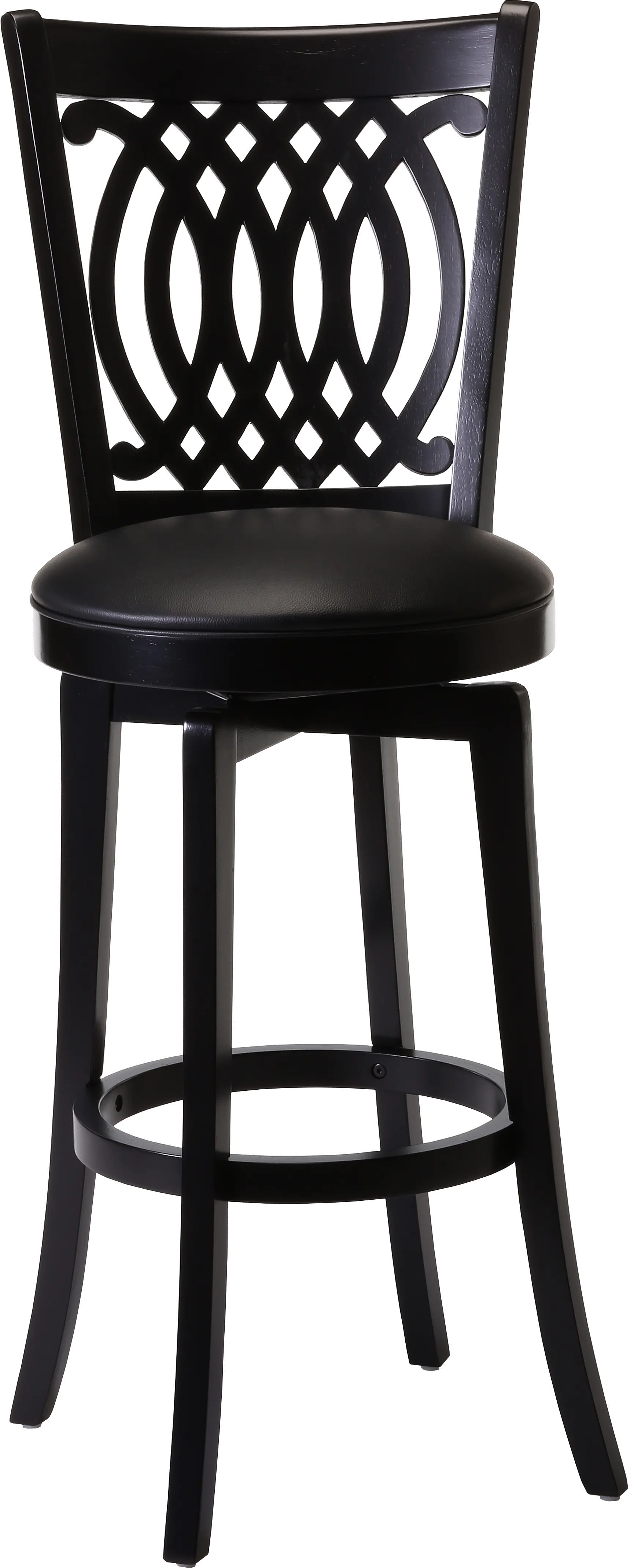 Van Draus Transitional Black Swivel Bar Height Stool