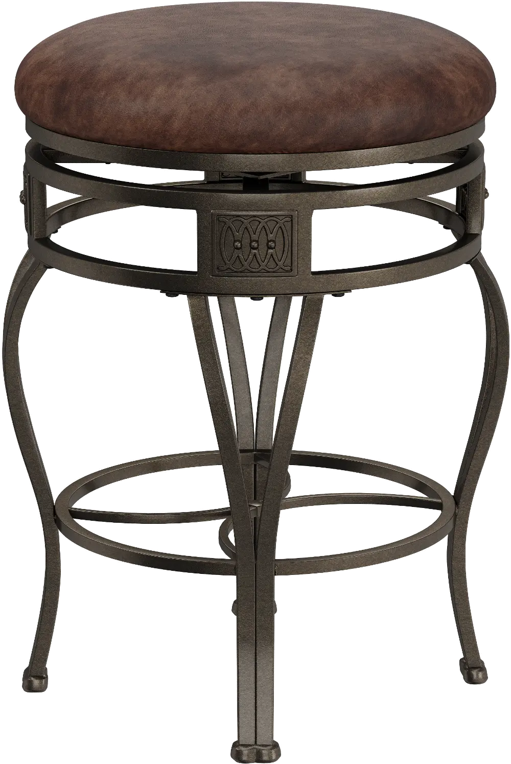 Montello Old Steel and Brown Swivel Counter Height Stool-1