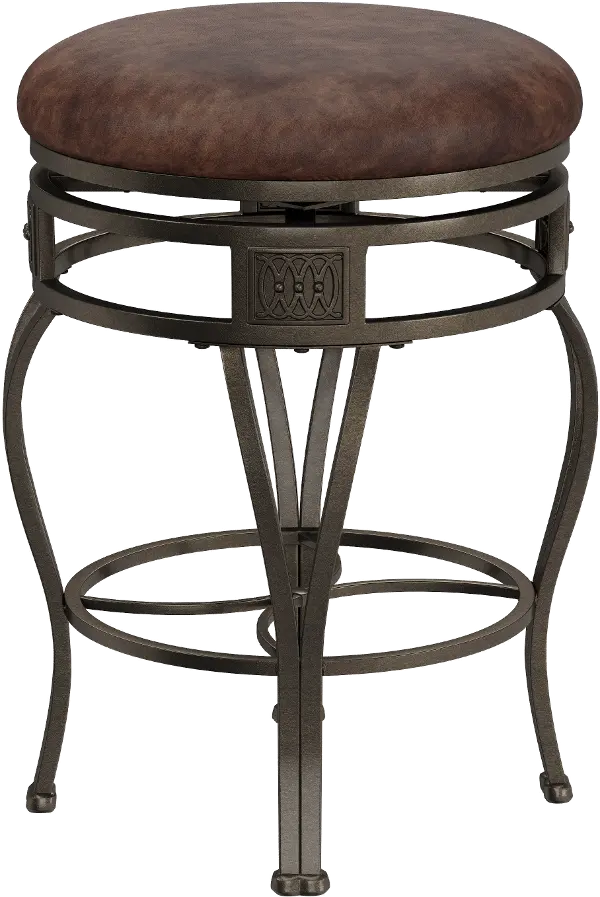 Montello Traditional Old Steel Backless, Swivel Counter Height Bar Stools Backless