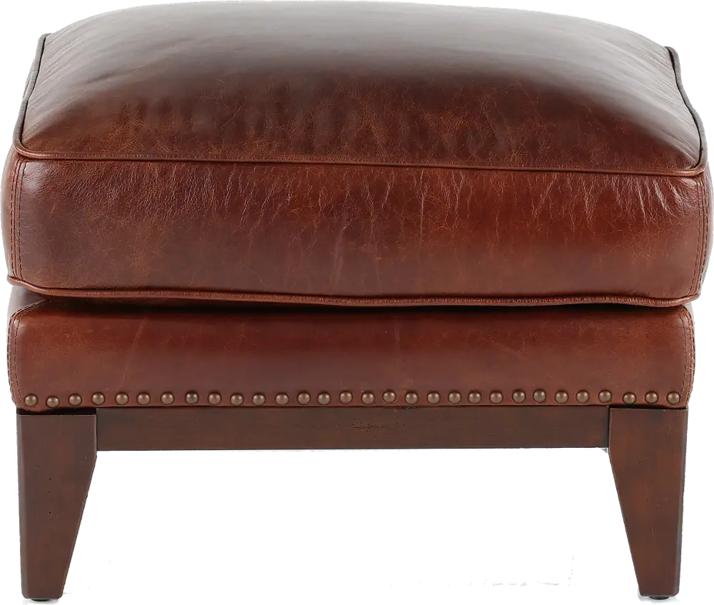 Havana Chocolate Brown Leather Ottoman-1