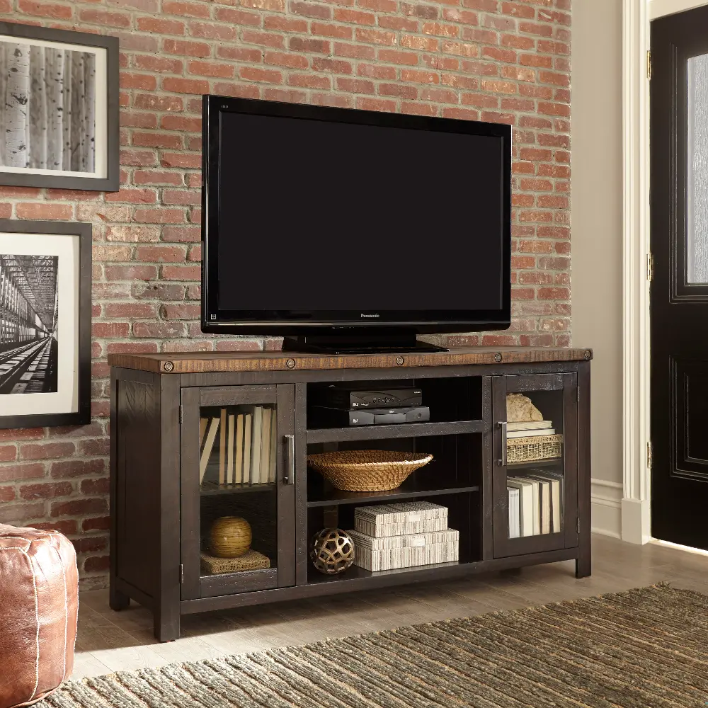 Bolton Industrial 65 Inch Black & Natural TV Console-1