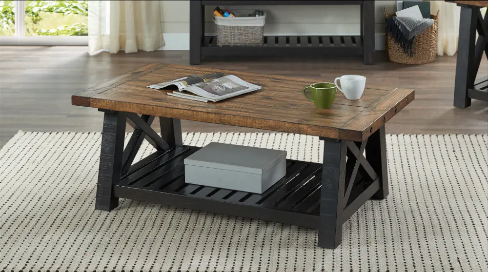 Bolton Industrial Black and Natural Coffee Table-1