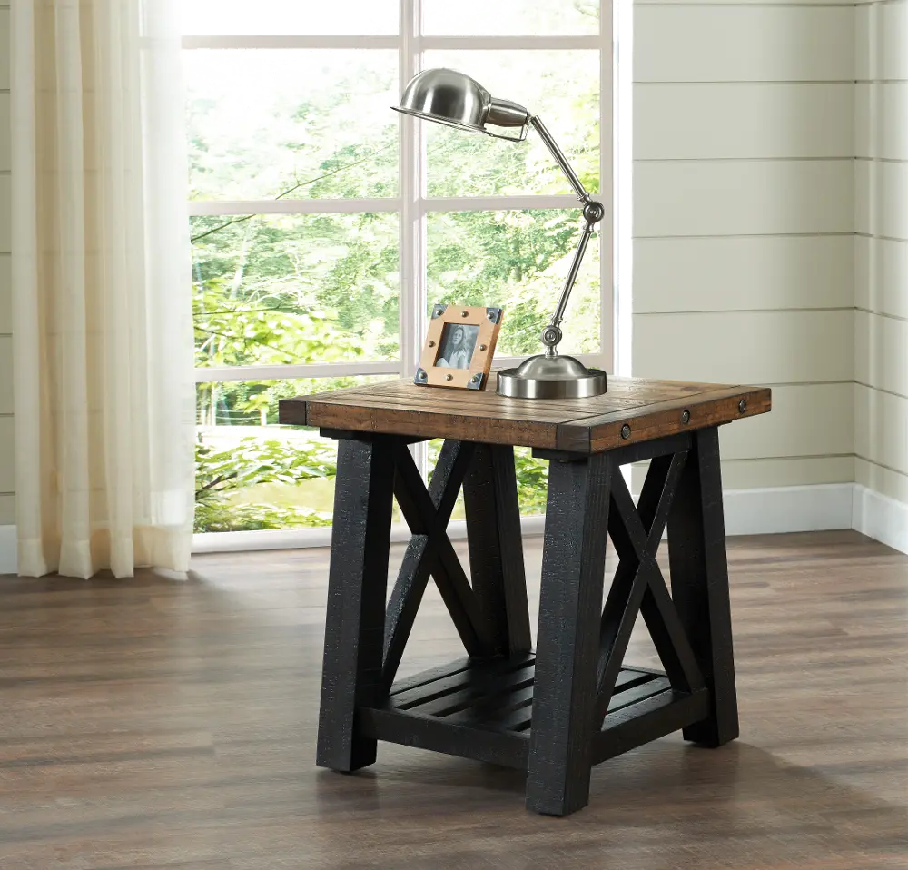 Bolton Industrial Black and Natural End Table-1