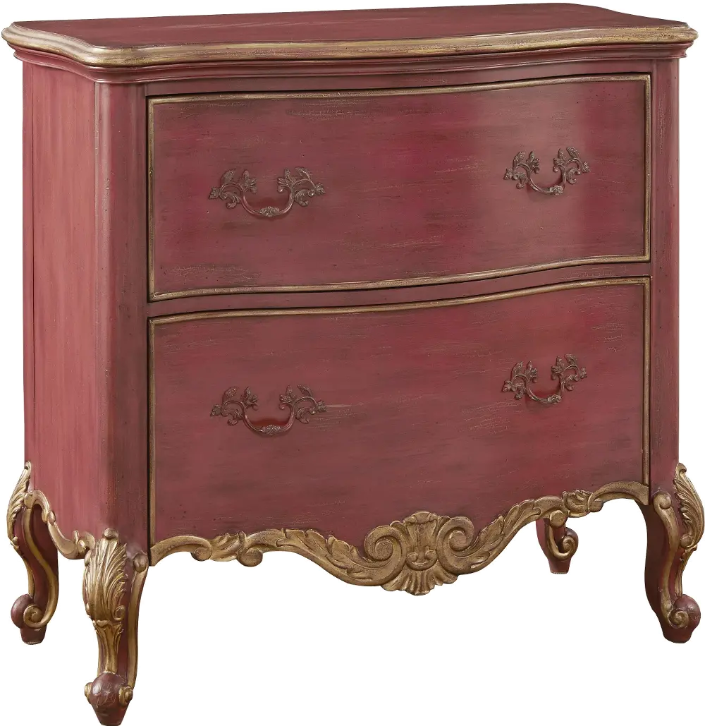 Victorian Red and Gold Leaf Chest-1