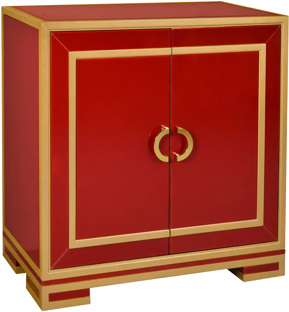 Rose Red Two Door Glass Chest-1