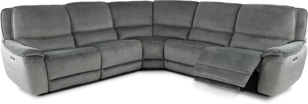 Capri Pewter Gray 5 Piece Reclining Sectional-1