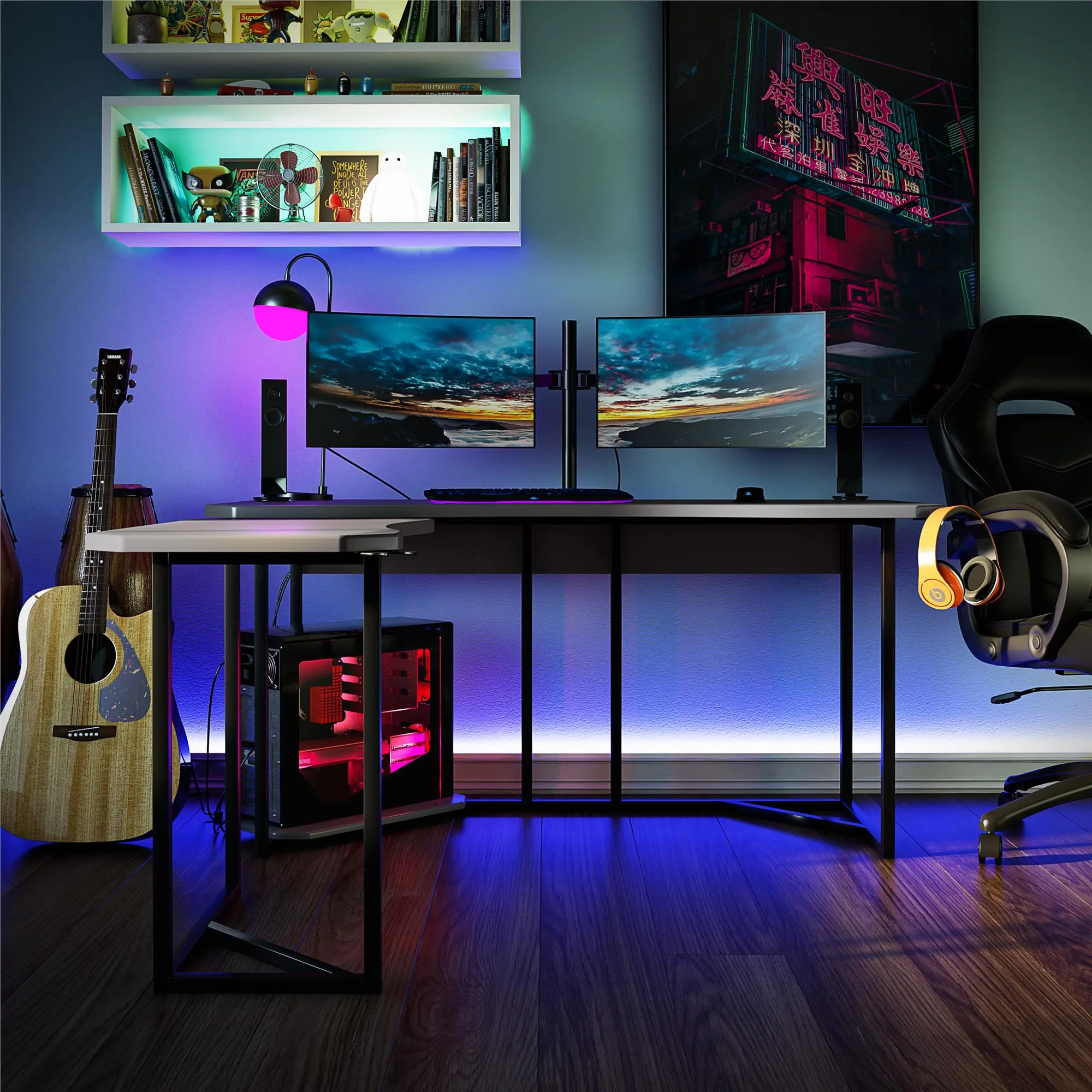 LIVING ESSENTIALS Gaming Desk Plus——Home Office PC Computer Gamer