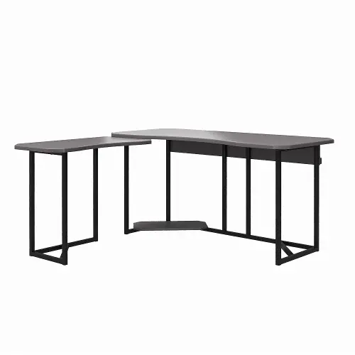 69 L-Shaped Computer Desk with Storage Shelf, Large Study Table Writing  Desk