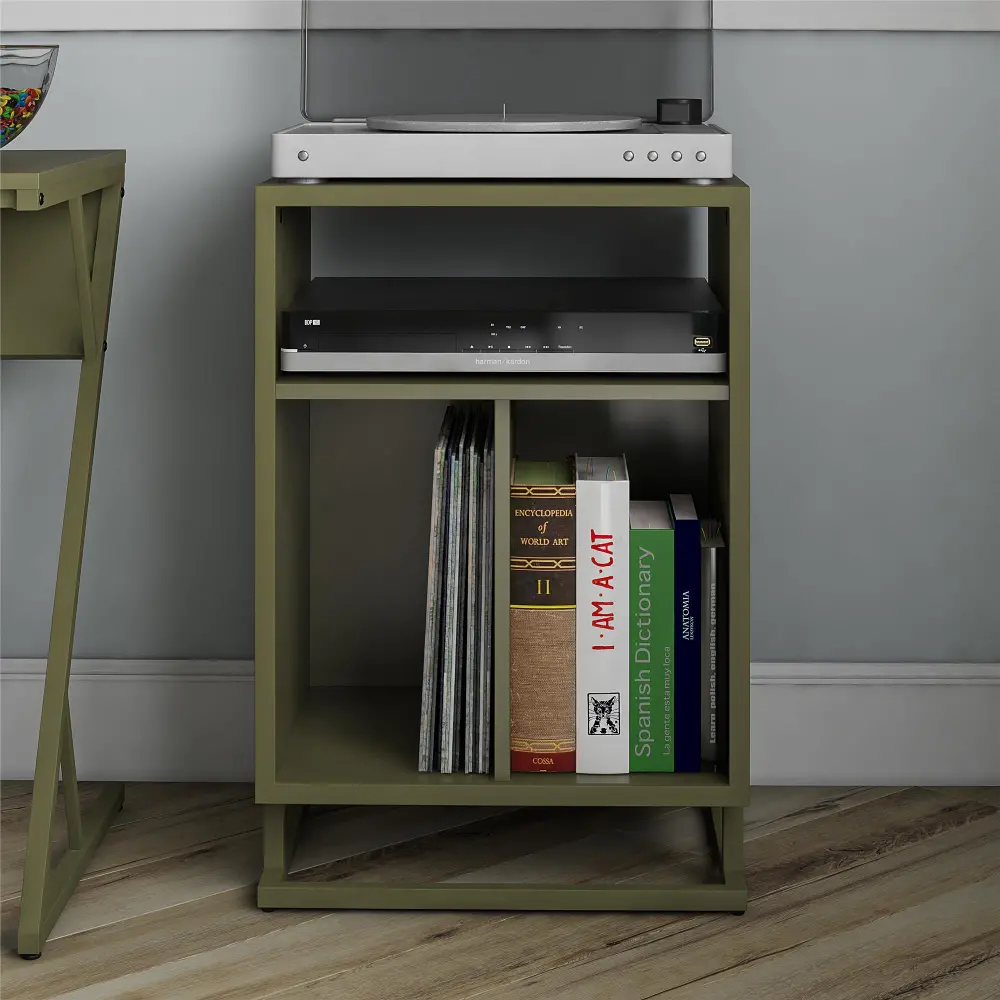 Camden Olive Green Turntable Stand-1