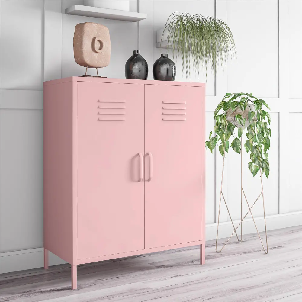 Cache Contemporary Bashful Pink 2-Door Metal Locker-1