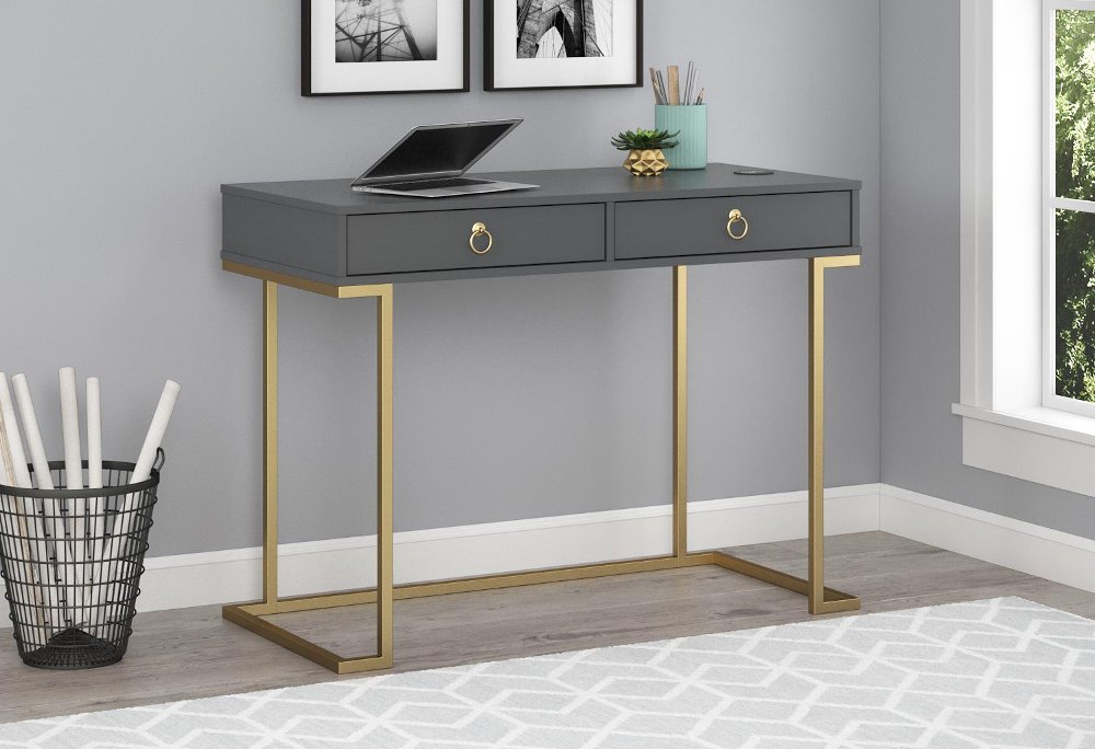 112590594 Serenity Contemporary Graphite Gray Computer Desk sku 112590594