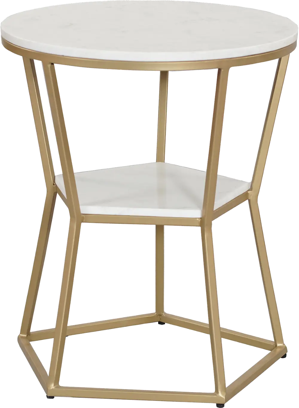 69250 Bella Gold and White End Table-1