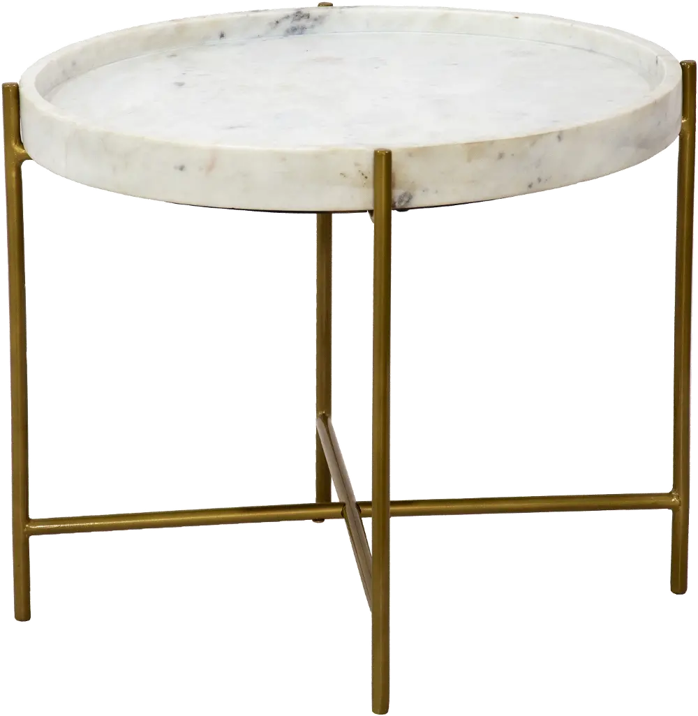 69217 Bella Gold and White Traytop End Table-1