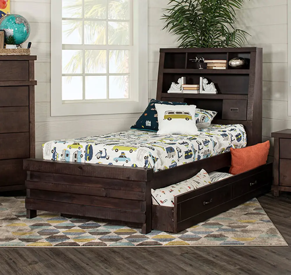Montana Brown Twin Bed with Trundle-1