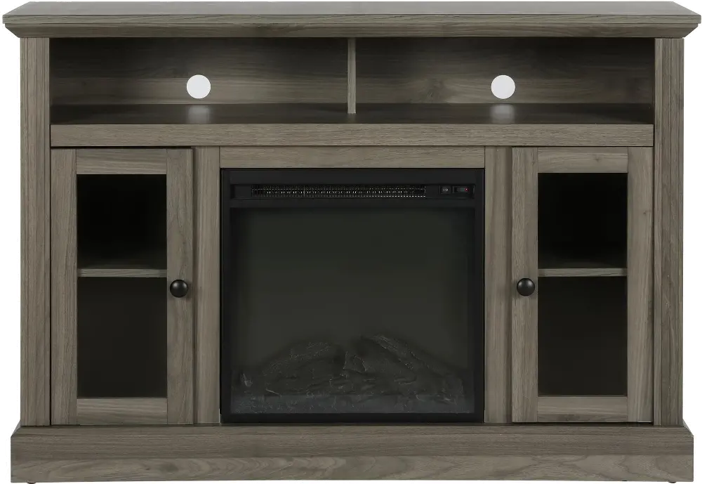 Chicago Transitional Medium Brown Electric Fireplace TV Console-1