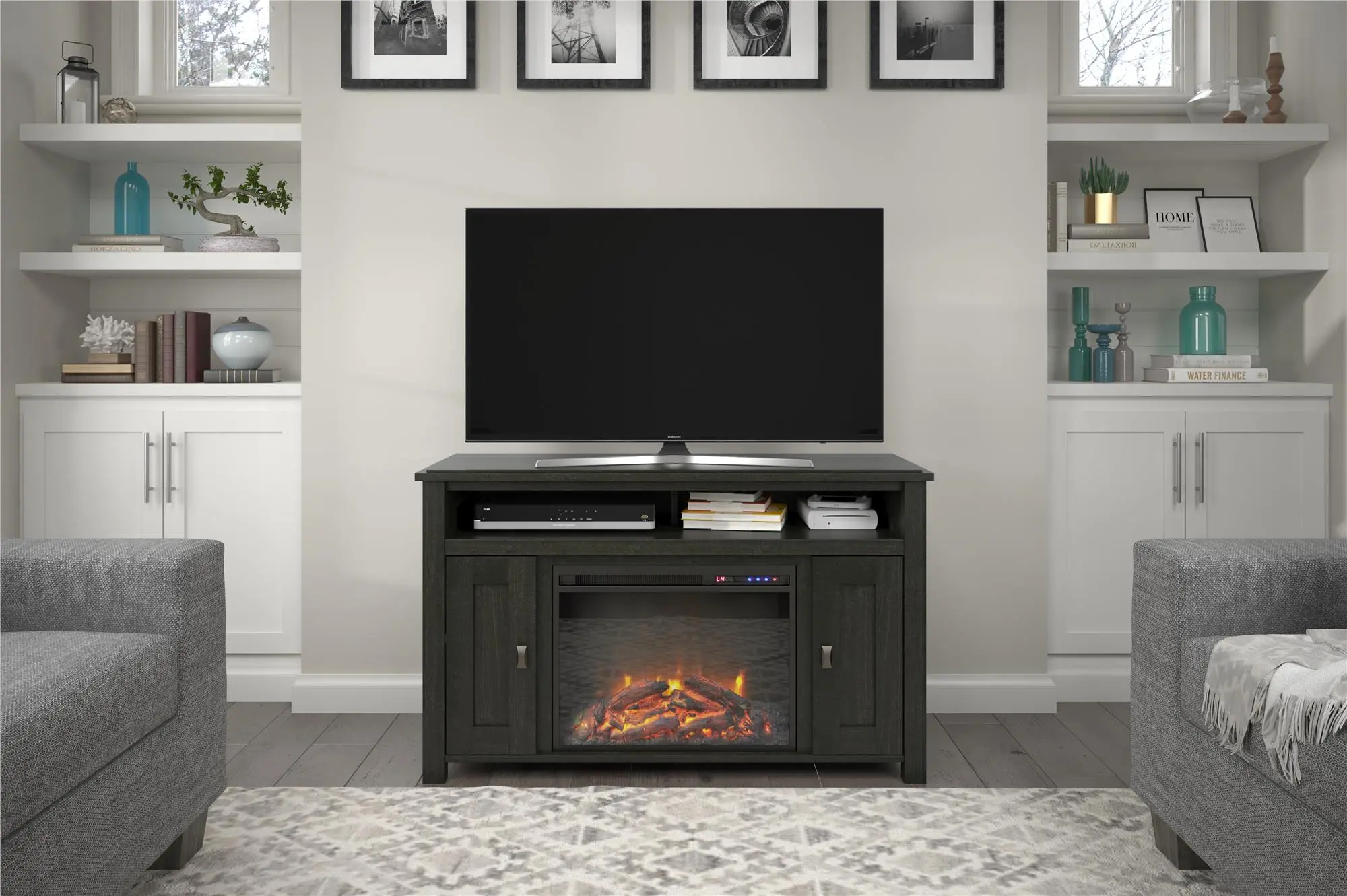 1794866COM Farmington Black Oak 50 Electric Fireplace TV Cons sku 1794866COM